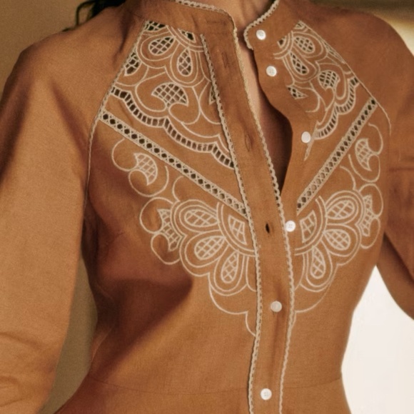 Sezane Caprice dress in Camel Size 6 - Picture 5 of 13